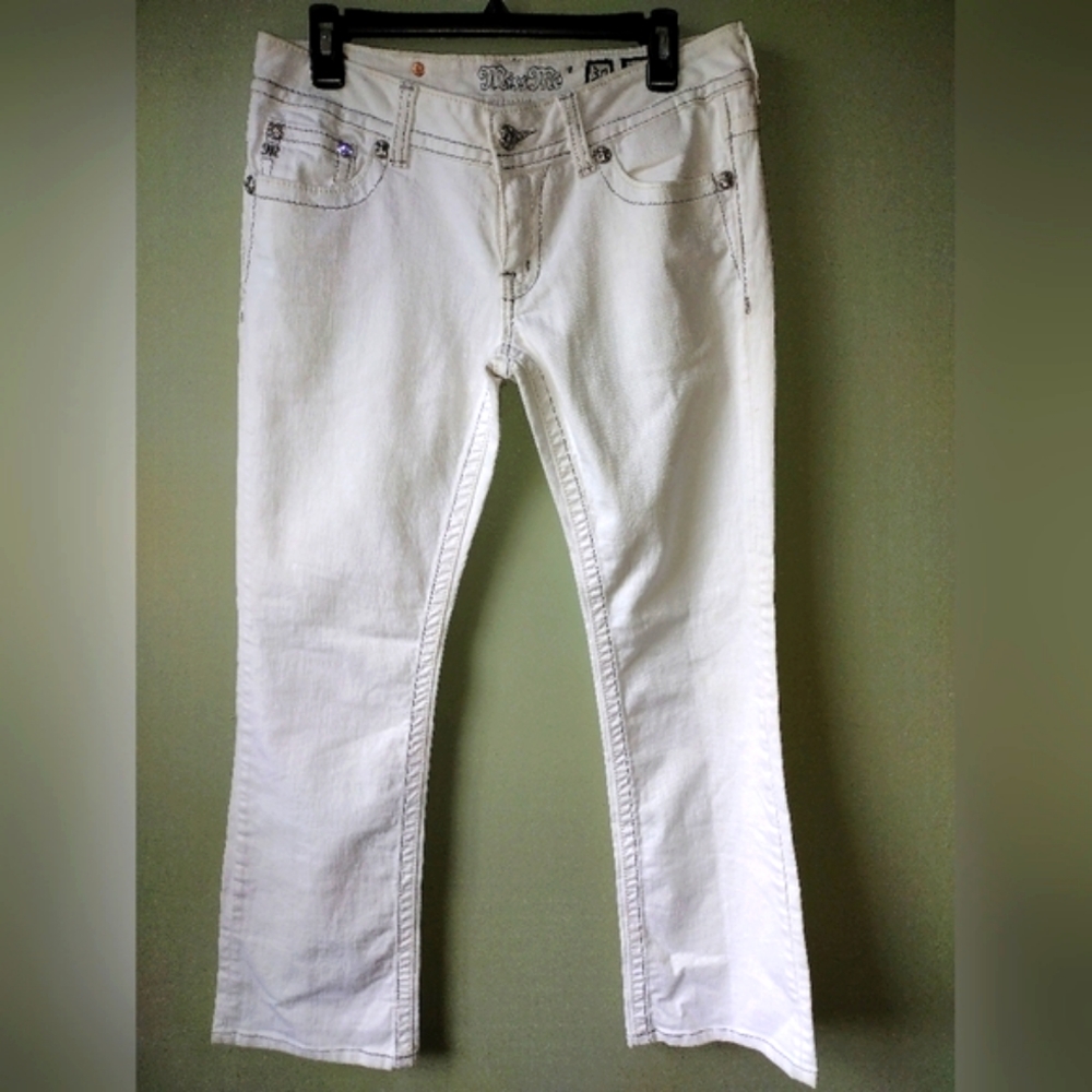 BRAND NEW Miss Me Bedazzled White Bootcut Jeans